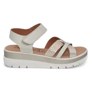 Chamby |Sandalias cuña piel beige| Mujer CHAMBY