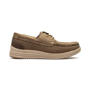 Route 83 |Zapatos náuticos de piel taupe| Hombre ROUTE 83