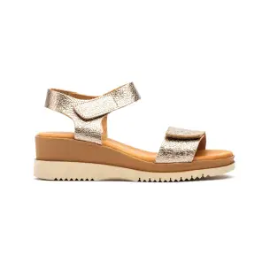 DSD |Sandalias de piel metalizada con cuña | Mujer CALZADOS DSD