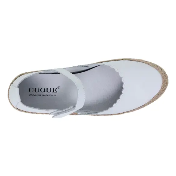 Casual witte leren platte ballerina's voor dames CASUAL