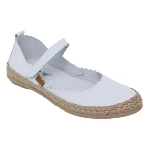 Ballerine casual da donna in pelle bianca CASUAL 2