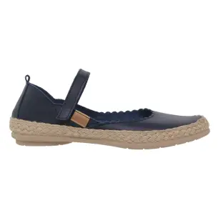Casual |Merceditas planas de piel azul | Mujer CASUAL