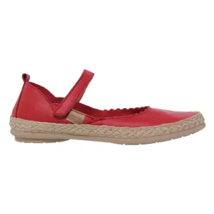 Casual |Merceditas planas de piel rojas | Mujer CASUAL