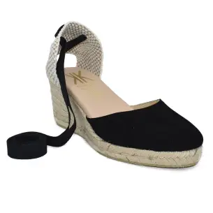 Chamby : Zwarte jute en leren espadrilles : Vrouw CHAMBY 2