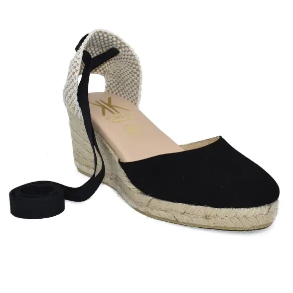 Chamby : Zwarte jute en leren espadrilles : Vrouw CHAMBY