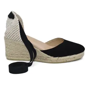 Chamby : Black jute and leather espadrilles : Woman CHAMBY