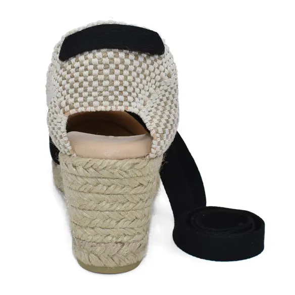Chamby : Zwarte jute en leren espadrilles : Vrouw CHAMBY