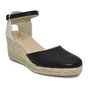 Chamby : Espadrilles aus Jute und schwarzem Leder : Damenmodelle CHAMBY 2