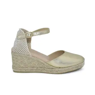 Chamby : Jute en goudleren espadrilles : Dames CHAMBY