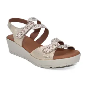 Pie de Angel|Gouden leren sandalen Vrouw Pie de Angel 2