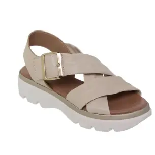 Blusandal | beige leren sleehak sandalen Vrouw BLUSANDAL 2