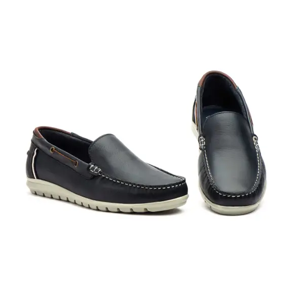 Route 83 | Mocassini in pelle blu| Uomo ROUTE 83