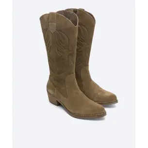 Patricia Miller | Bottine en cuir taupe Valeria...