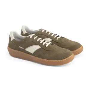 Saguy's | Taupe leather barefoot sneaker | Women 2