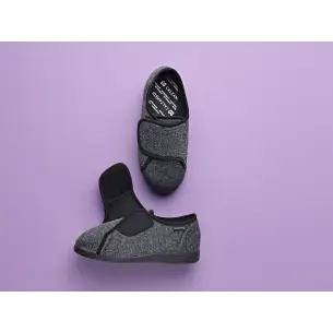 Saguy´s | Chausson de maison confort gris avec velcro |... 2